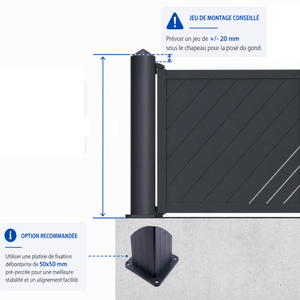 Pilier Aluminium 150X150 - NEO Fermeture