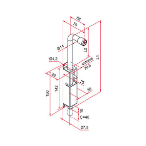 Verrou Vertical Inox - NEO Fermeture