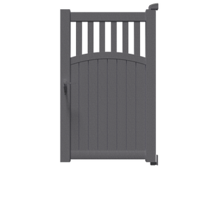Portillon Hermès en aluminium gris sablé 2900, à barreaux verticaux et soubassement plein