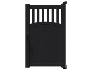 Portillon Hermès en aluminium noir sablé 2100, à barreaux verticaux et soubassement plein
