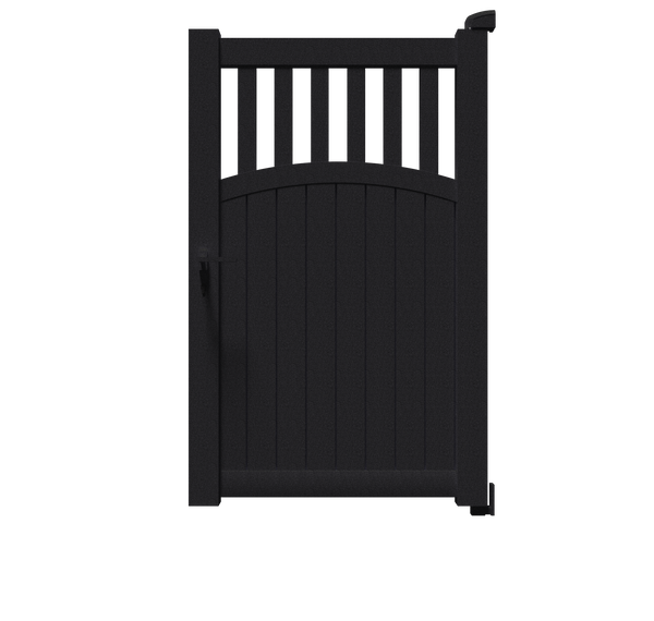 Portillon Hermès en aluminium noir sablé 2100, à barreaux verticaux et soubassement plein